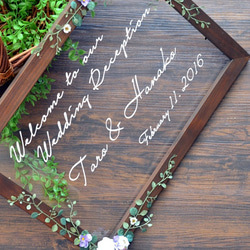 シュエット -chouette- フィーノ木製フレームに透明パネルの結婚式のウェルカムボード♪ 2枚目の画像