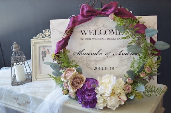 -プランシュ・カスタムフラワーリース＊weddingウェルカムボード＊