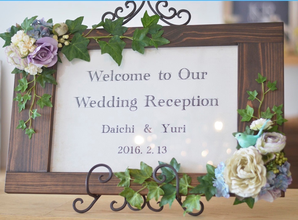 木製のウェルカムボード　アリア -aria-