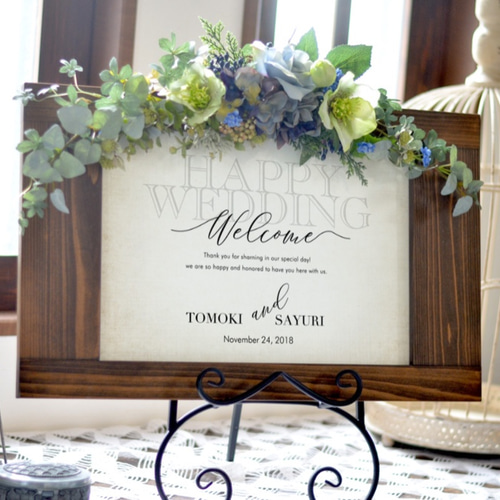 アンティークなウェディング木製ウェルカムボード＊フィーノ＊大人婚や