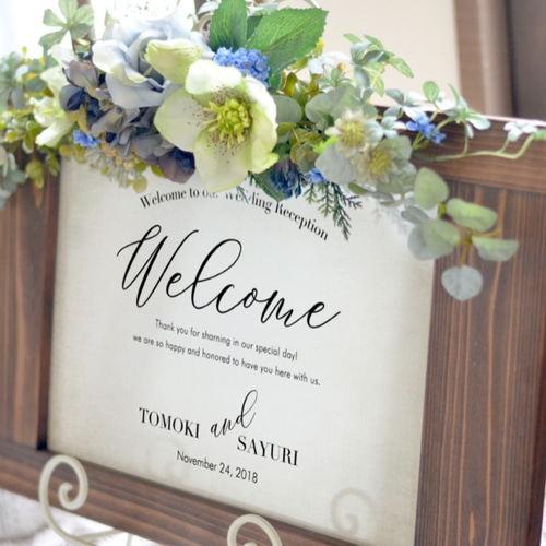 アンティークなウェディング木製ウェルカムボード＊フィーノ＊大人婚や