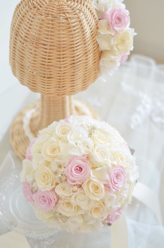 送料無料☆プリザーブドウェディングブーケ＆ブートニア- chouchou -シュシュ フィーノ