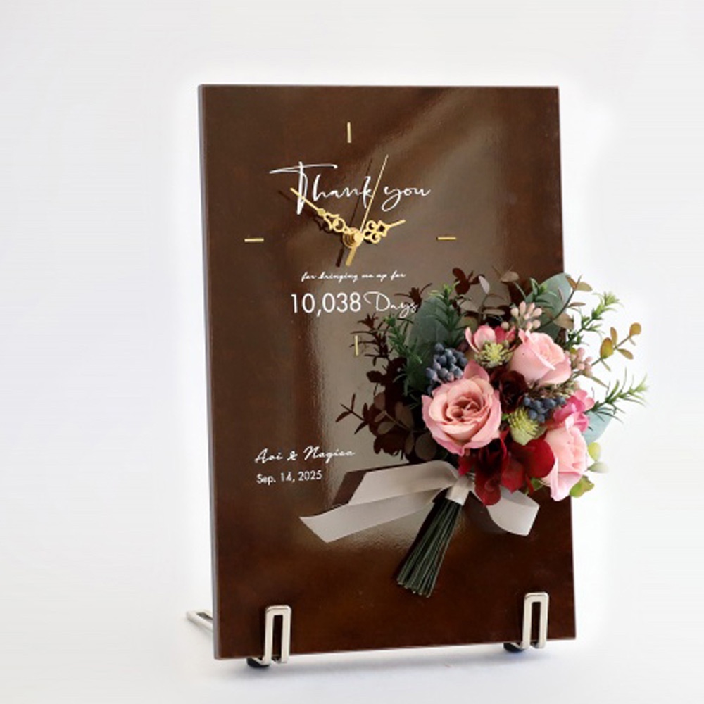 特典付き-プレミアム-premium-特別な日の贈り物に♪メッセージフラワー時計