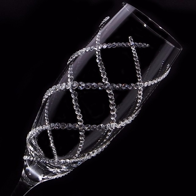 シャンパングラス　４ライン　デコグラス