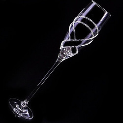 シャンパングラス　リボン　デコグラス 3枚目の画像