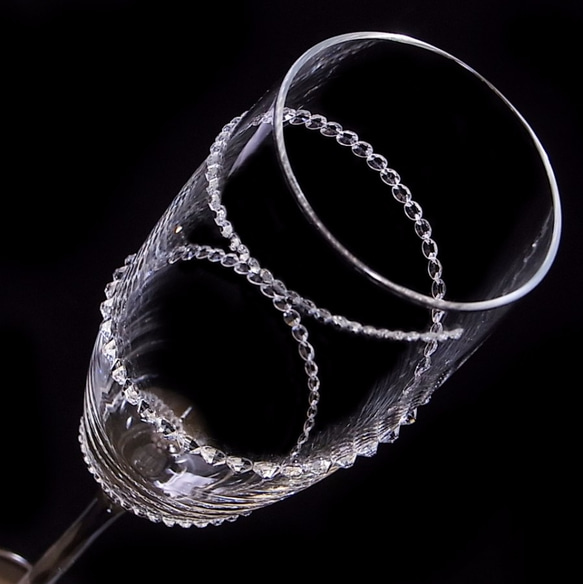 シャンパングラス　螺旋　デコグラス　 3枚目の画像