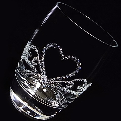 タンブラー　ハートのティアラ　 デコグラス