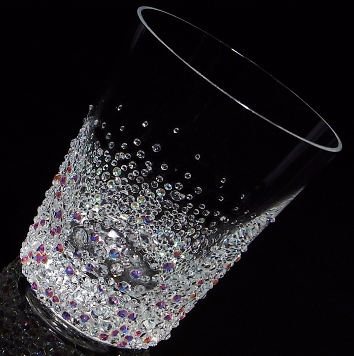 ロックグラス　バブルシャワー　 デコグラス