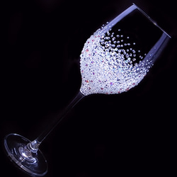 赤ワイングラス　バブルシャワー　デコグラス　スワロフスキー 2枚目の画像