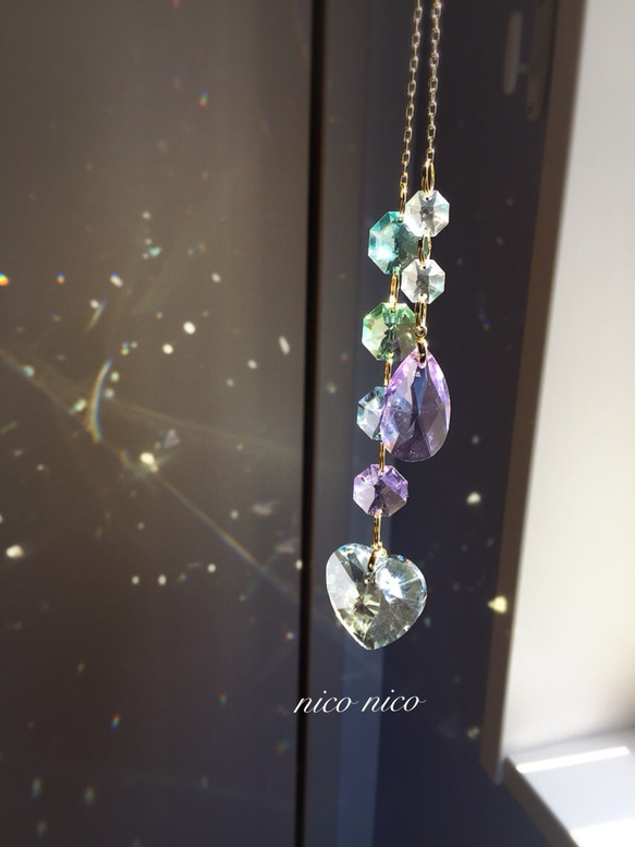 パステルカラーっていい♡スワロフスキー社製＊サンキャッチャー