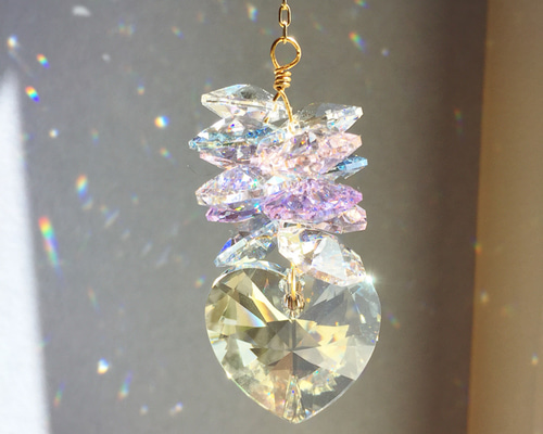 ブルーシェイドハート❤︎車用サンキャッチャー サンキャッチャー