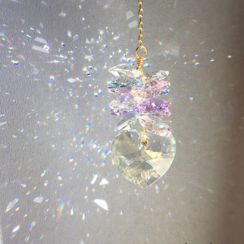 ブルーシェイドハート❤︎車用サンキャッチャー サンキャッチャー