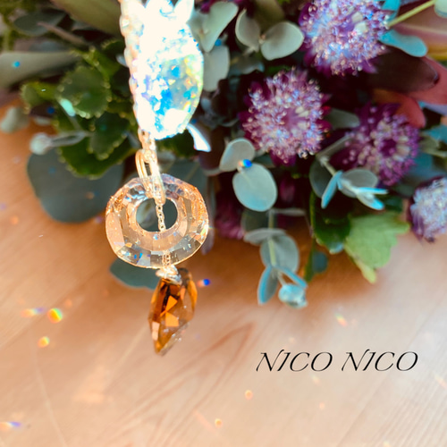 置き型サンキャッチャー トパーズリーフ38mm