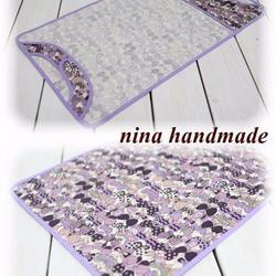 ラミネート素材のランドセルカバー「りぼんバタフライ」紫 3枚目の画像