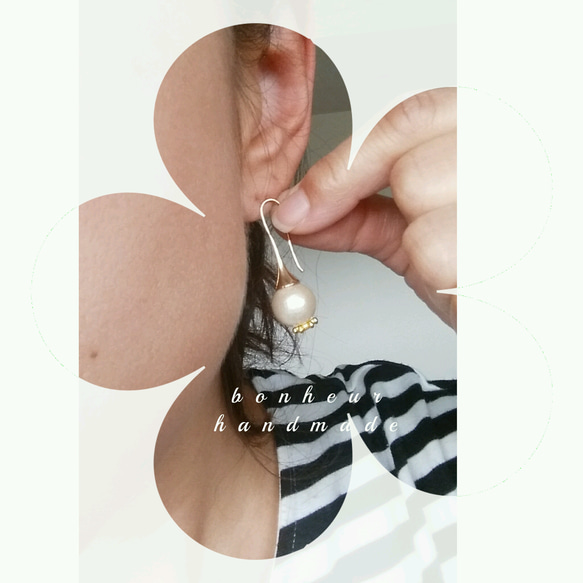 oriental cottonpearl earrings(オリエンタルコットンパールピアス) 2枚目の画像