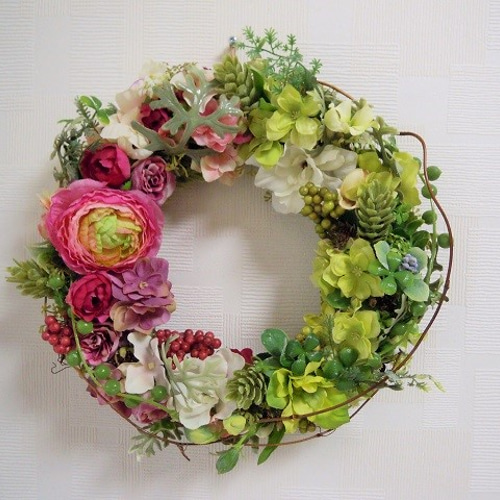 花いっぱいリース26＊（受注生産） リース suzu 通販｜Creema(クリーマ  
