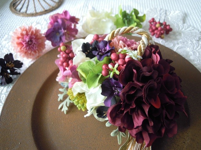 ～大人pink～　髪かざり　オーダメイド