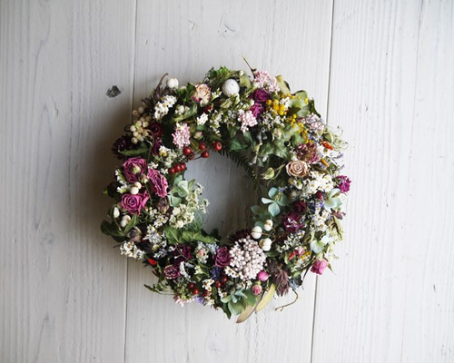 春待ち　ナチュラルドライフラワーオーバルリース　母の日に 春待ちナチュラルドライフラワーオーバルリース母の日に