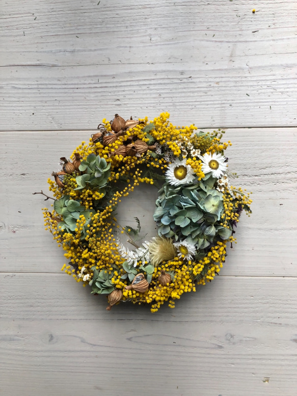 ミモザと春の花 ドライフラワーリース Ⅳ 【公式通販】