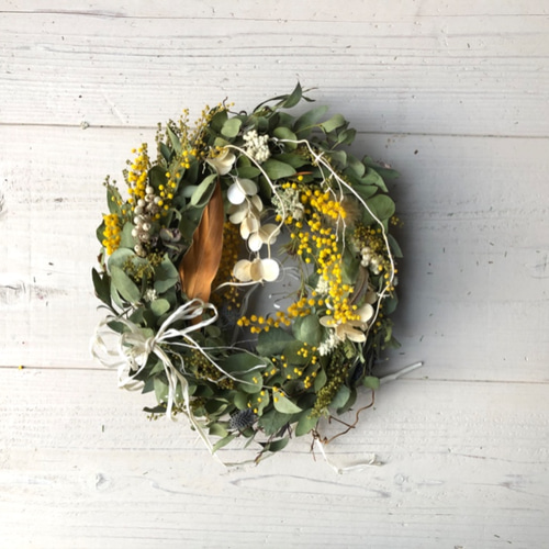 春・優しいユーカリのドライフラワーリース リース NATURAL COLOR 通販