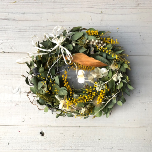 春・優しいユーカリのドライフラワーリース リース NATURAL COLOR 通販