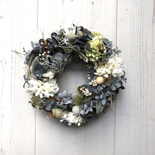 シック・優しいグレーグリーン.プリザーブドフラワー・ドライフラワー  