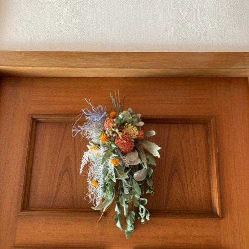 素朴・ナチュラルなドライフラワースワッグ ドライフラワー NATURAL