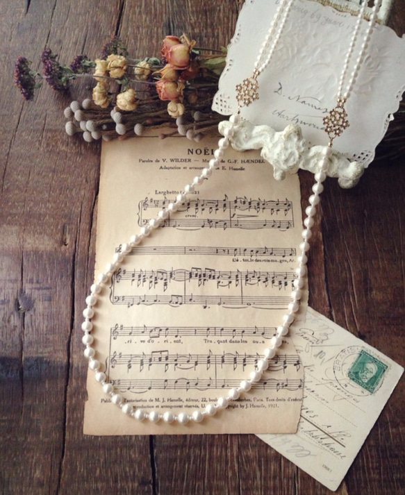 "vintage"petite fleur（long-necklace） 2枚目の画像