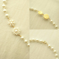 【sold】*set*bouquet de mariée【ネックレス＆両耳用ピアスorイヤリング×パール】 8枚目の画像