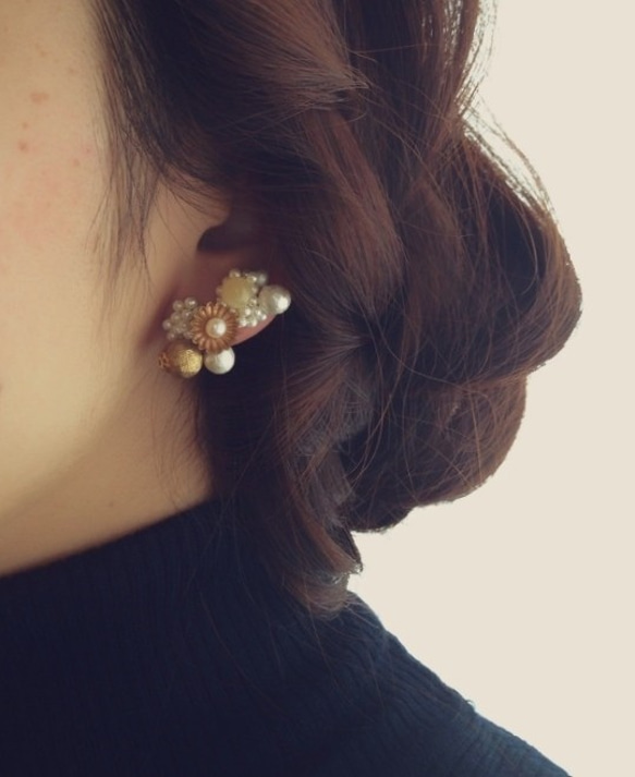 Tarte aux fleur（pierced earrings・両耳用） 5枚目の画像