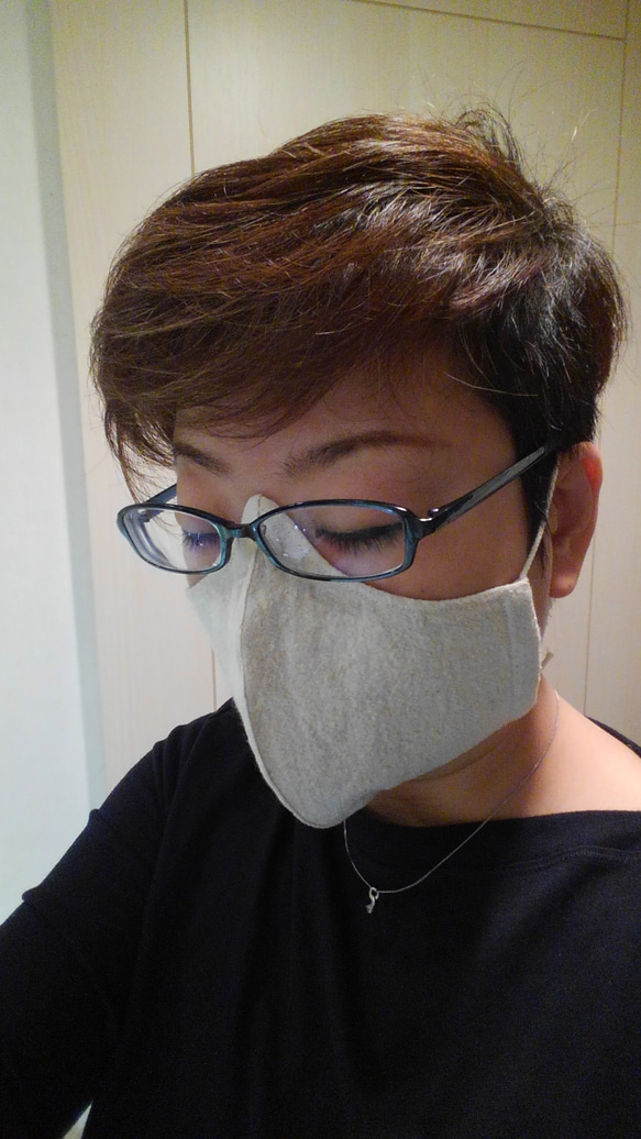 No.639 オーダーマスク　ねこ　メガネ　ハンドメイド 同色3枚セット メガネが曇りにくいマスク Lサイズ オール