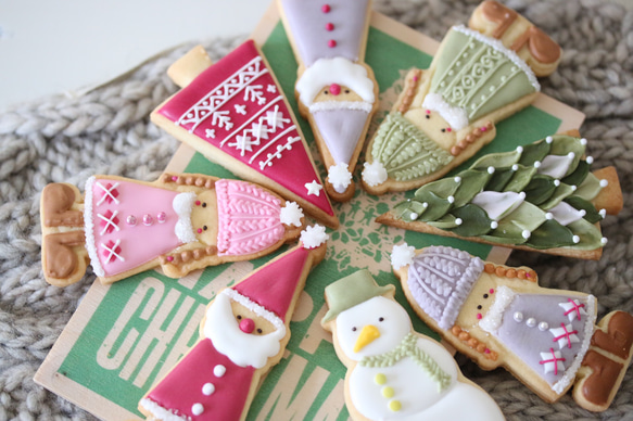 再出品himawari様専用ページ　サンタと女の子のクリスマスアイシングクッキー 1枚目の画像