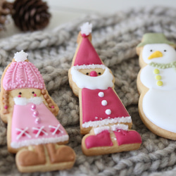 再出品himawari様専用ページ　サンタと女の子のクリスマスアイシングクッキー 2枚目の画像