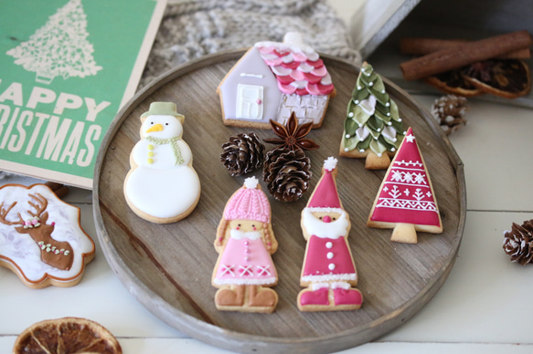 再出品himawari様専用ページ　サンタと女の子のクリスマスアイシングクッキー 3枚目の画像