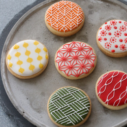彩り和柄のアイシングクッキー（Japanese pattern icing cookie) 1枚目の画像