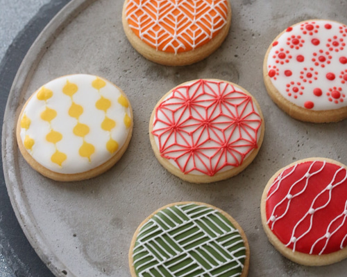 彩り和柄のアイシングクッキー（Japanese pattern icing cookie