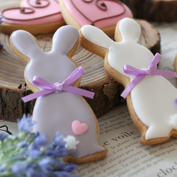 うさぎとハートのアイシングクッキー（rabbit&heart‘s icing cookie) 2枚目の画像