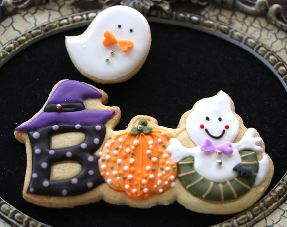 ＜ハロウィンのアイシングクッキー・BOO＞Halloween icingcookies 2枚目の画像