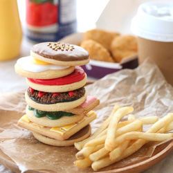 ハンバーガーのアイシングクッキー（hamburger icing cookie) 1枚目の画像