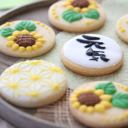 夏の元気なご挨拶アイシングクッキー（Japanese pattern icing cookie) 2枚目の画像
