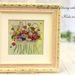 押し花　額 お花の木 押し花アート額Mサイズ 03 その他アート 神戸六甲 優花