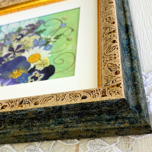 美品　押し花アート額 重厚な気品あふれる押し花アート額 05 その他アート 神戸六甲