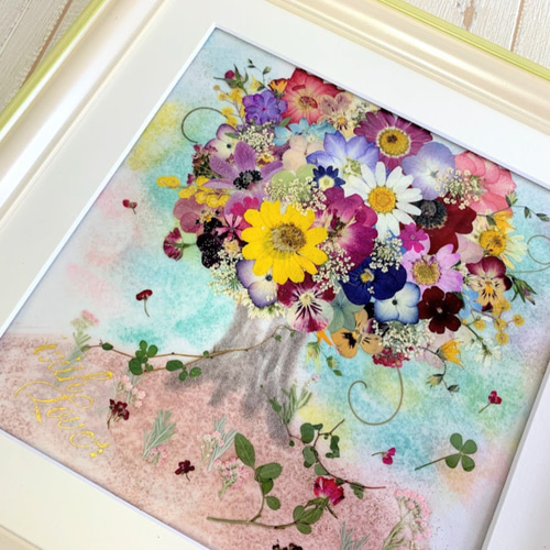 お花の木 押し花アート額Mサイズ 02 その他アート 神戸六甲 お花の木 押し花アート額Mサイズ 02 その他アート 神戸六甲