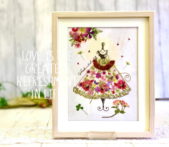 押し花絵画　押し花アート(薔薇)　ハンドメイド eb48b4cb4555ba2ec1727a8cef75f1
