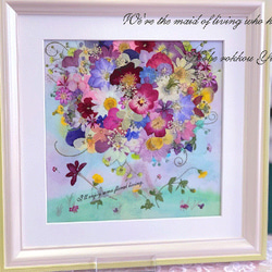 美品　ヴィンテージ　押し花　木製額　大きめ　落ち着いた色合いが素敵な　花　絵 6f0a912c00306ed6e33bcdaebf6407