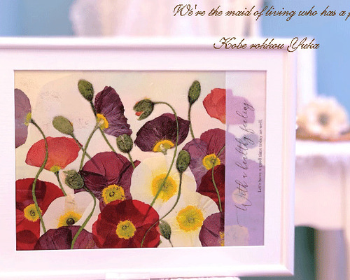 額付き押し花アート ピンクのおしゃれ可愛い押し花アート額 ギフト 母の日 その他アート