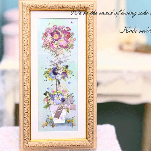 押し花アート✿トピアリー✿押し花額 インテリア雑貨 花 絵画 アート 額装 押し花 押し花アート 押し花額 トピアリー クリスマス フラワー