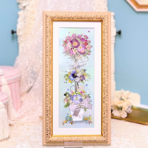 押し花アート✿トピアリー✿押し花額 インテリア雑貨 花 絵画 アート 額装 押し花アート♡トピアリー♡押し花額 インテリア雑貨 アート 花