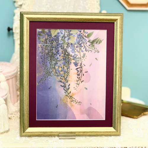 幻想的な藤の押し花アート額 その他アート 神戸六甲 優花 通販