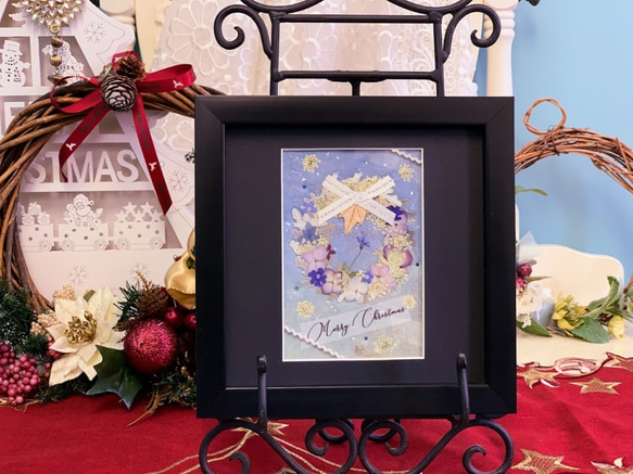 押し花アート「クリスマスリース」 0_f54d76068645c924e98afd5c0137